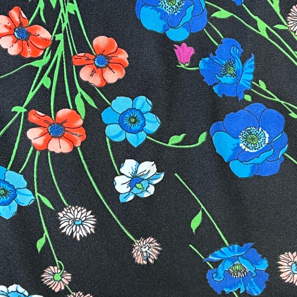 Vintage Double Knit Dark Floral Themed Mid Century Fabric FABULOUS!